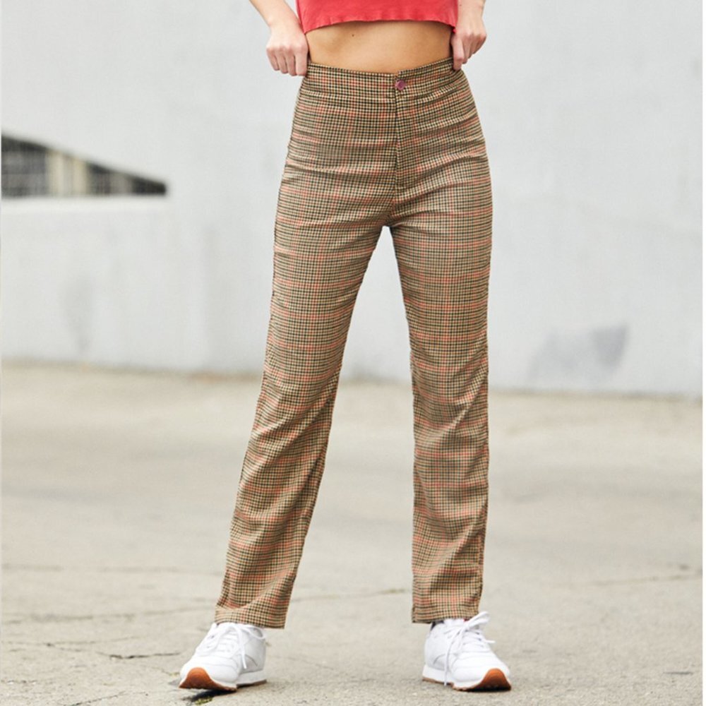 JOHN GALT | Brown Plaid Kim Pants Sz XS